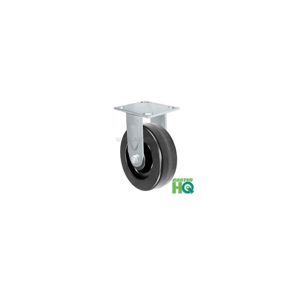 6"x2" Kingpinless Rigid Plate Caster, Phenolic Wheel, 1,200 lbs Ca
